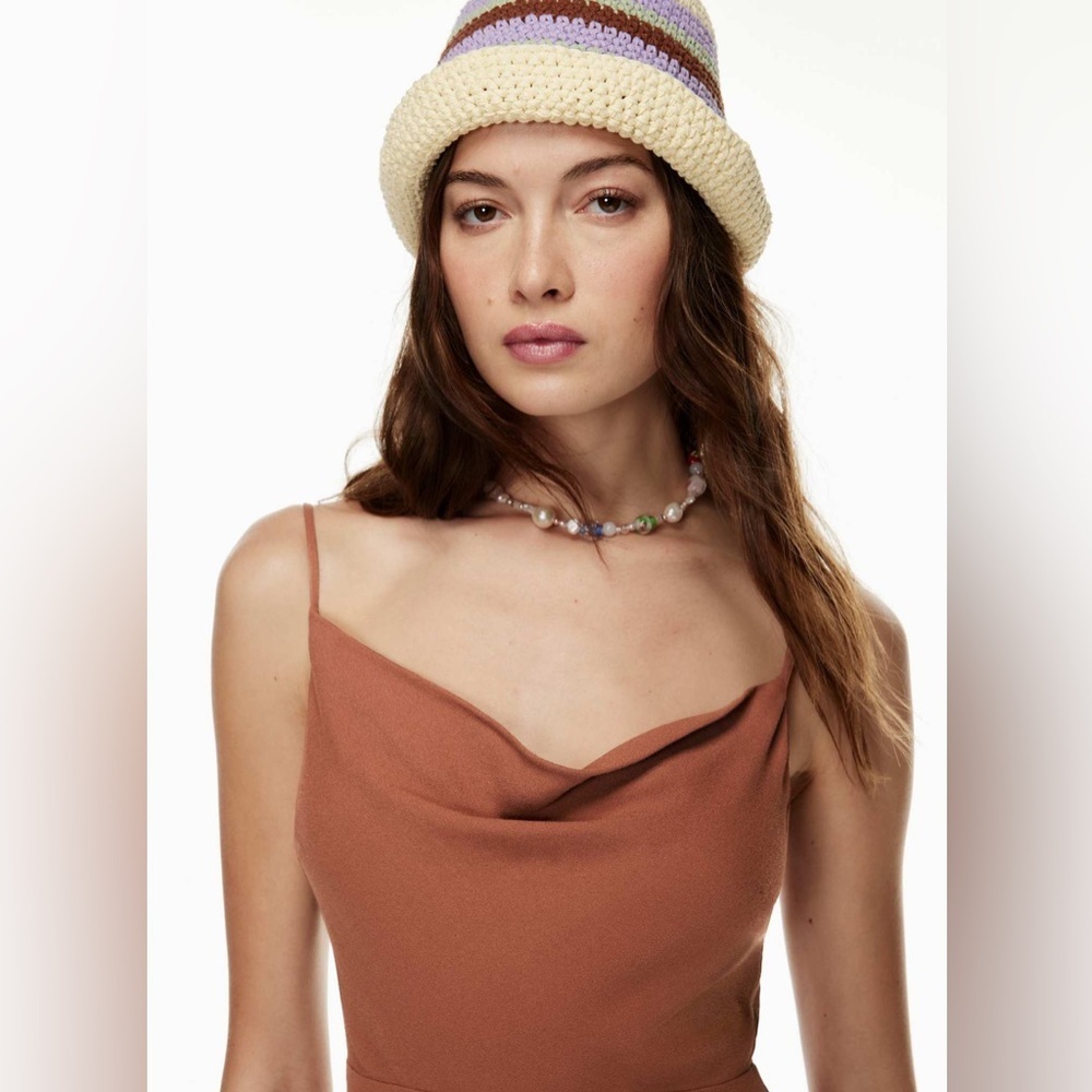 NWT Aritzia Sunday Best Spencer Dress in Chocolate Sorbet Size 2XS - Picture 5 of 12